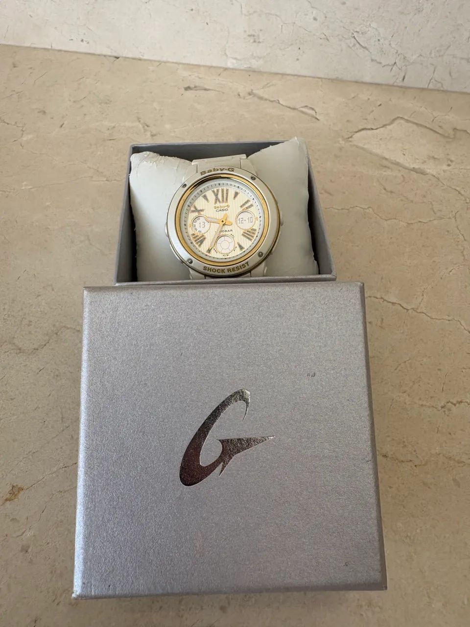 Relógio Baby G (G-Shock) Branco/Dourado BGA-153M - Foto 3