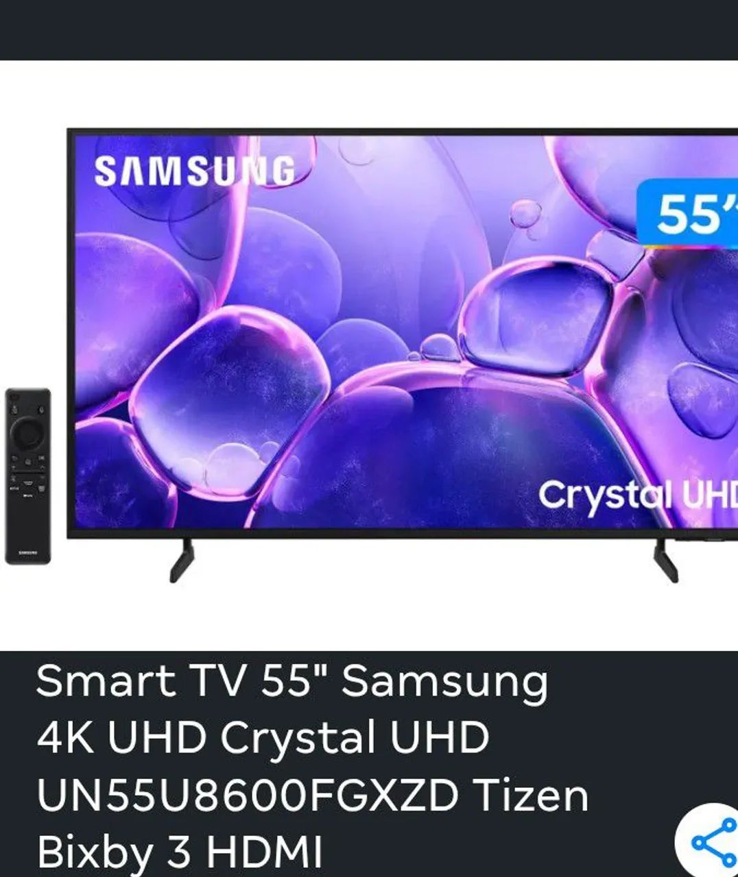 Smart TV Samsung 55 polegadas  - Foto 3