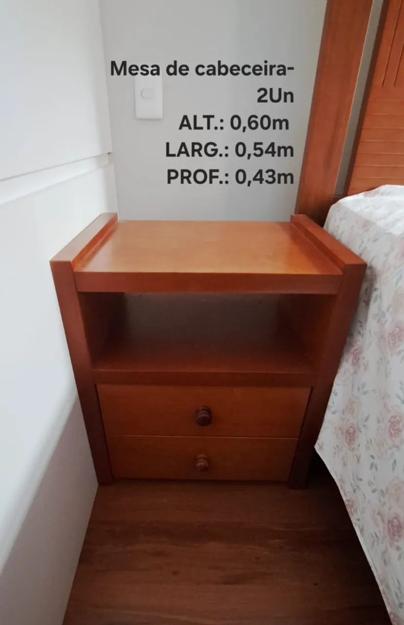 Cama queen com colchão e mesa de cabeceira - Foto 2