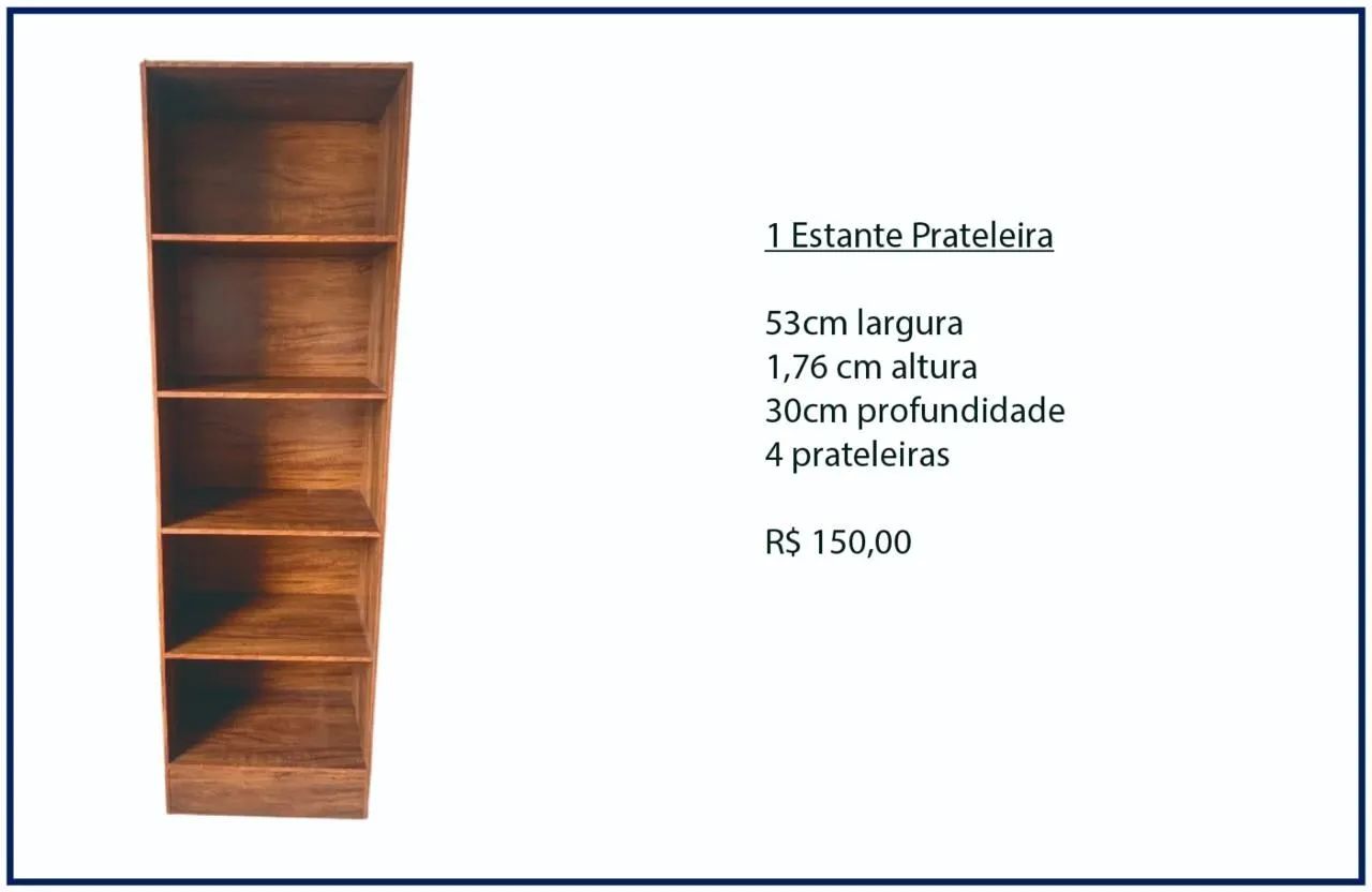 Estante de madeira com prateleiras