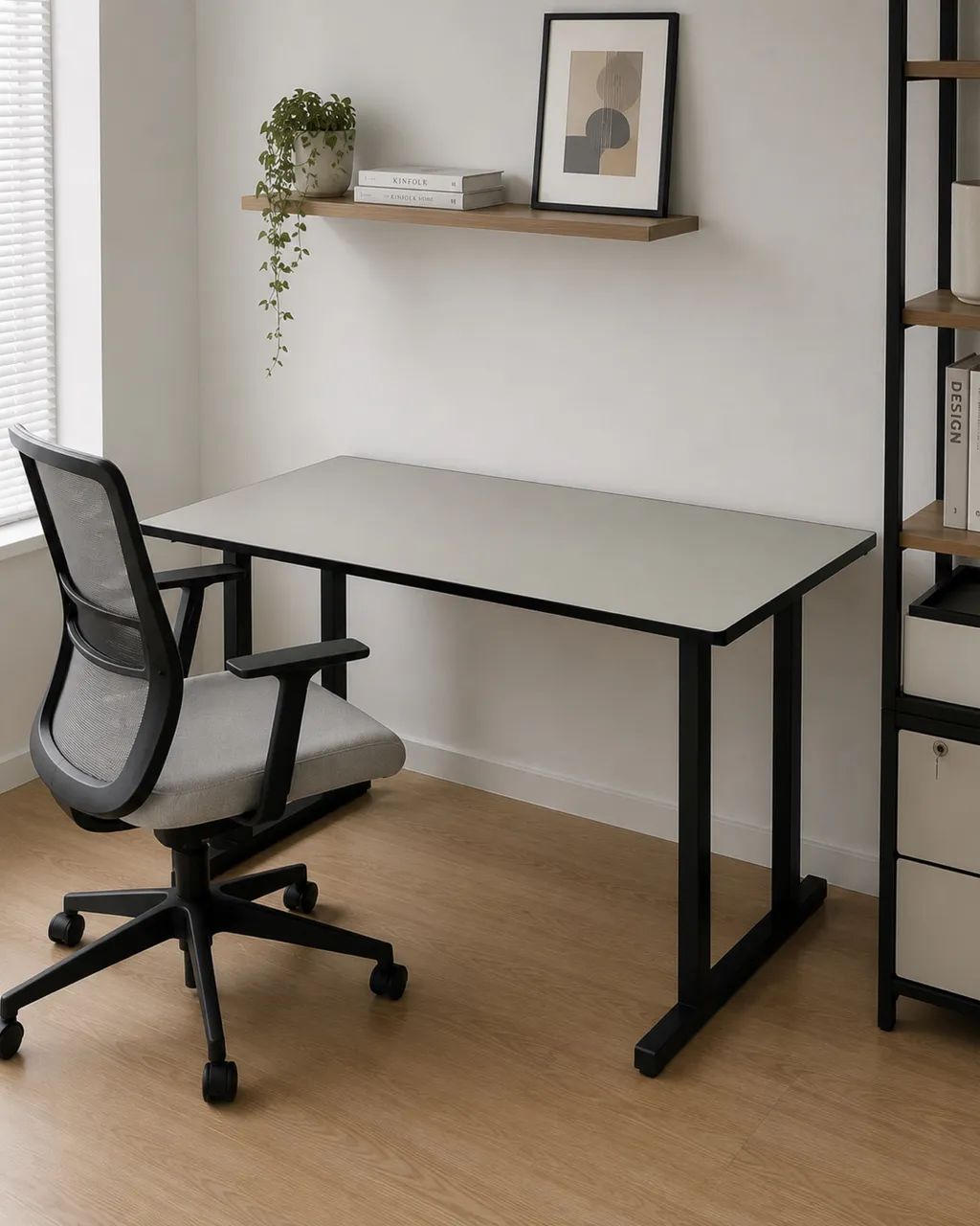 Mesa Retangular Cinza 1,20x0,67m ? Escritório
