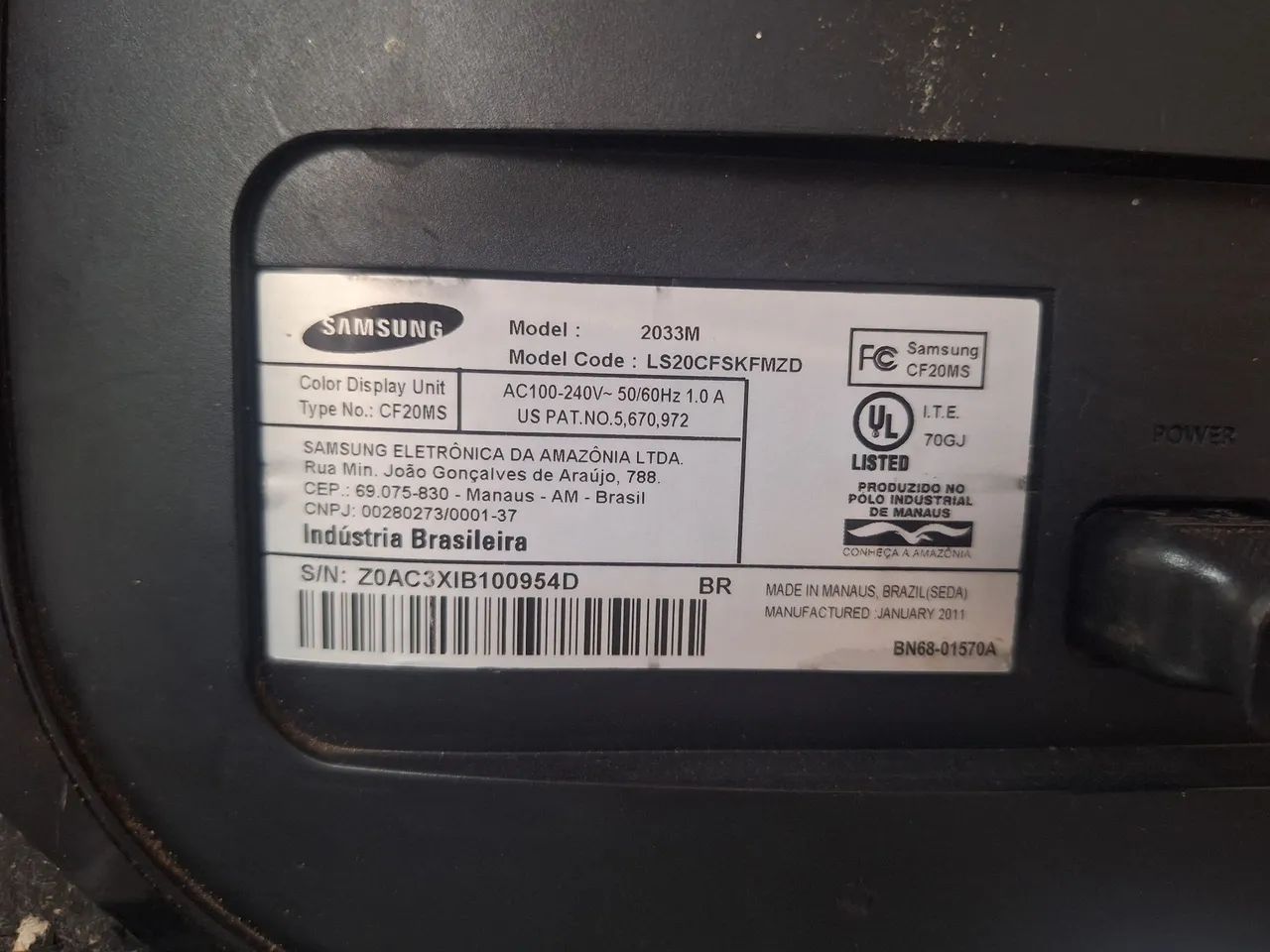 TV Monitor Samsung 20 Polegadas SyncMaster 2033M detalhe na tela  - Foto 5