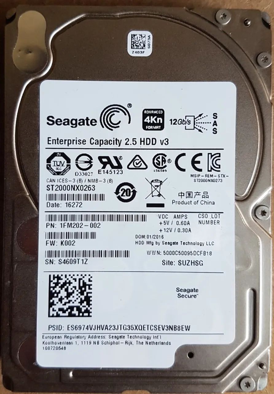 HD 2TB 2.5 SAS Seagate