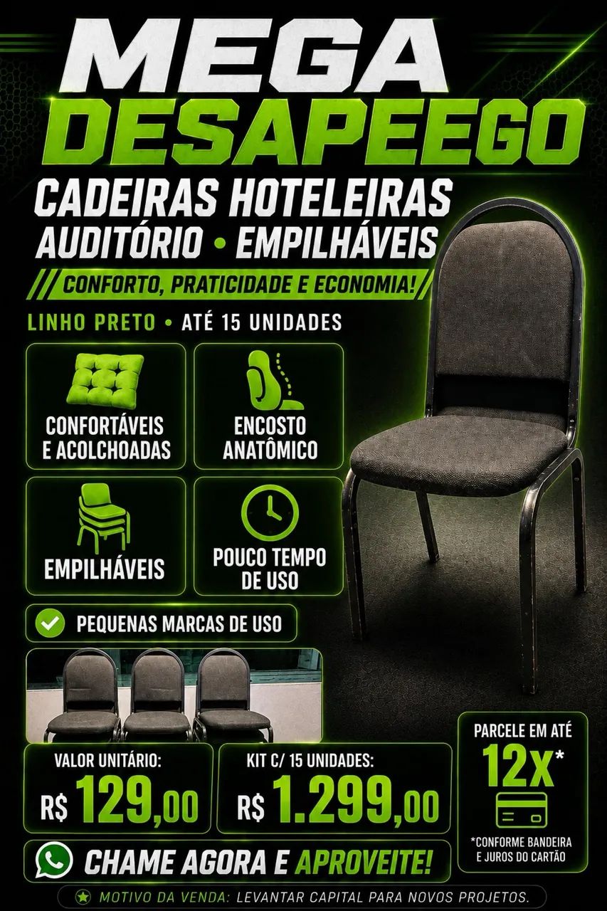15 cadeiras estafadas resistentes  - Foto 3