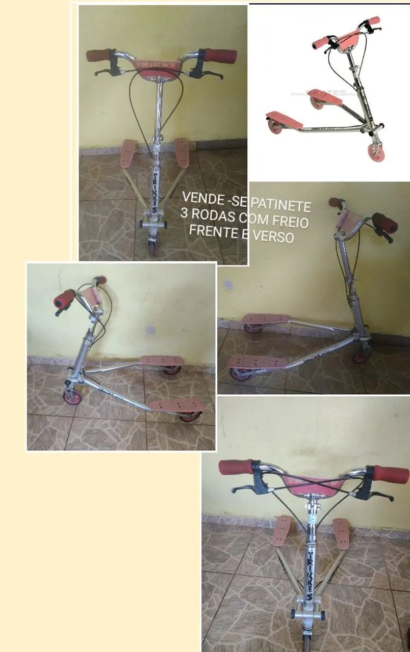 PATINETE COM FREIO FRENTE E ATRÁS ELE AUMENTA E DIMINUE TAMANHO 