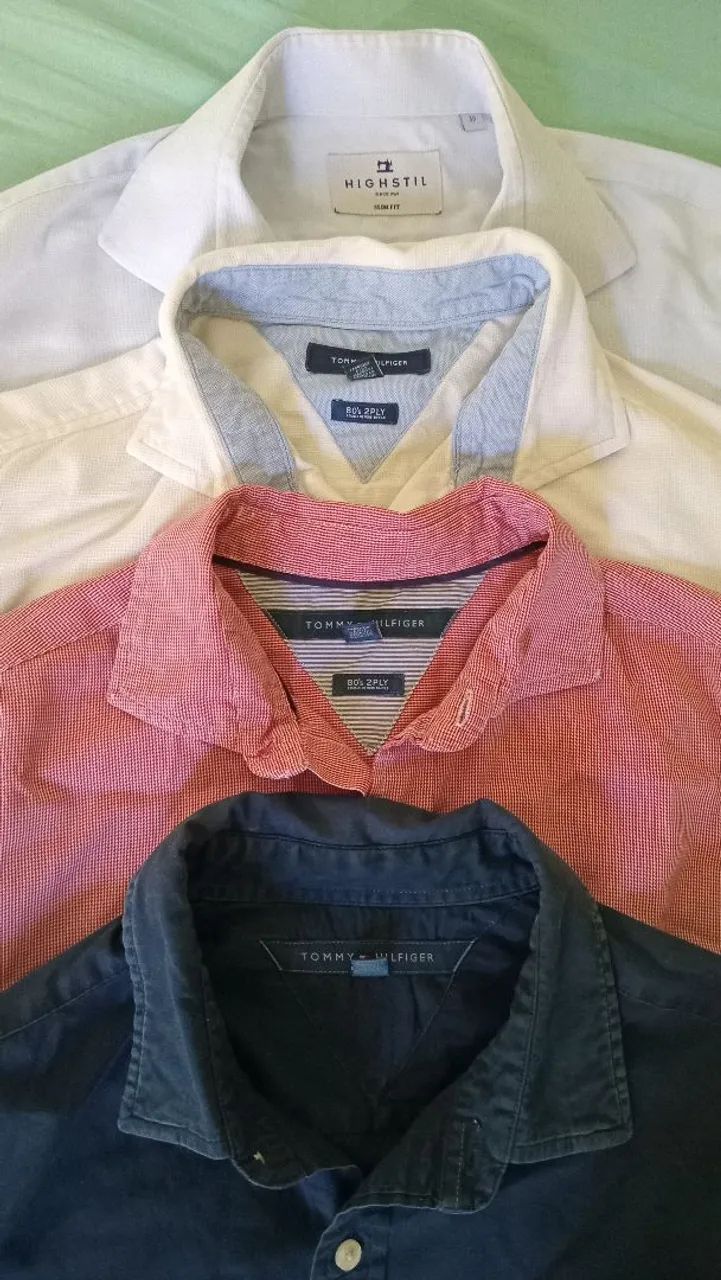 Kit 4 Camisas Tommy Hilfiger e Highstil Todas Manga Longa M 