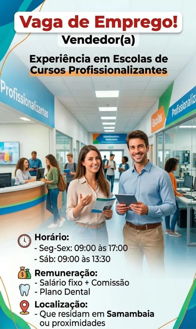 Vendedor(a) p/ Escola de Cursos 