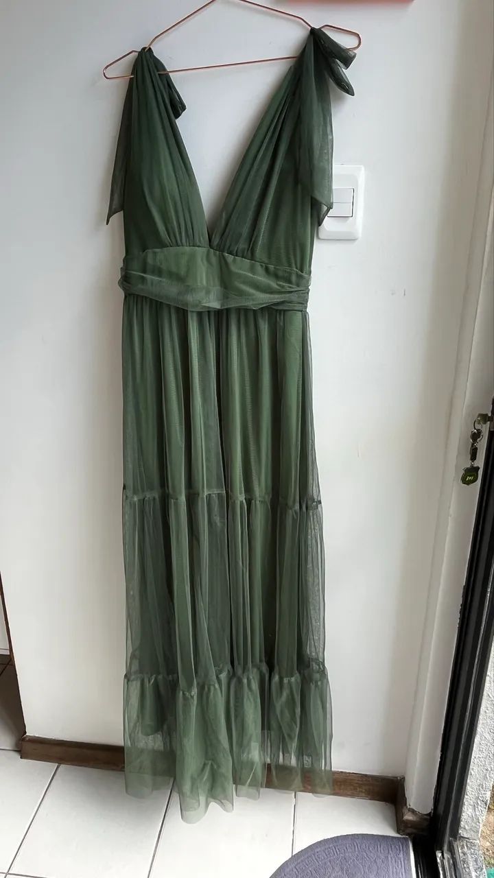 Vestido Longo Verde de Tule - Romântico e Elegante  - Foto 3