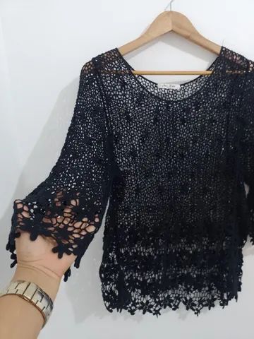 Blusa saída de praia de renda  - Foto 5