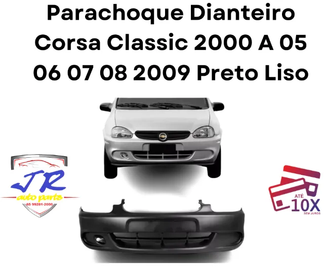 Parachoque Corsa Classic 2000 A 05 06 07 08 2009 Preto Liso