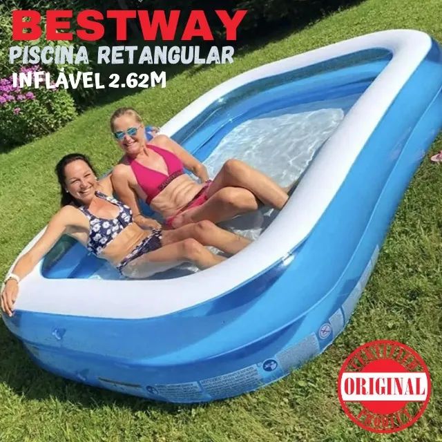 PISCINA RETANGULAR  INFLÁVEL 2.62M X 1.75M X  51 CMS DE ALTURA DE COMPRIMENTO  - Foto 2