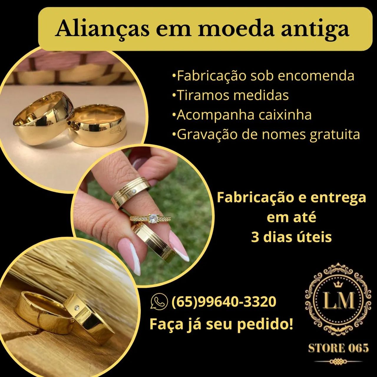 FABRICAÇÃO DE ALIANÇAS EM MOEDA ANTIGA A PARTIR DE R $280