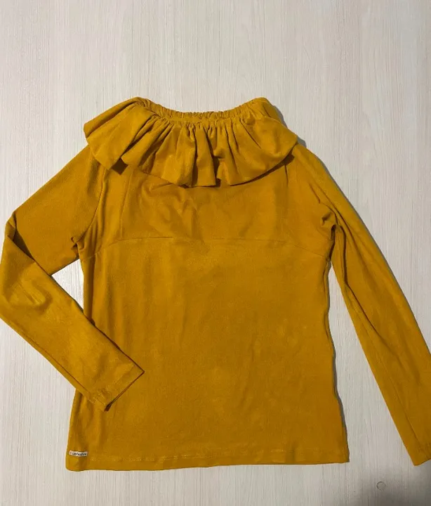blusa manga longa suede