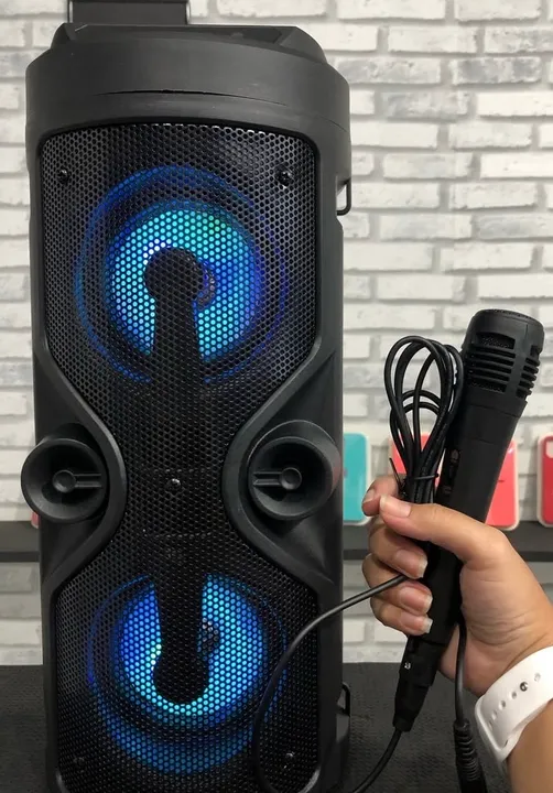 Caixa de som bluetooth com microfone