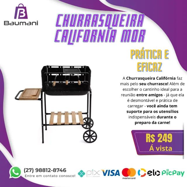 Churrasqueira California Mor - Com Rodinhas - Foto 6