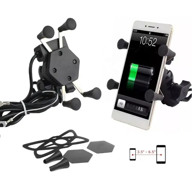 Suporte Garra De Celular para Moto com carregador Usb