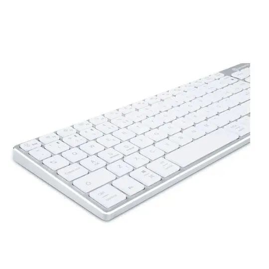 Teclado Sem Fio Bluetooth GT T1 em Alumínio com Branco Recarregável - WZetta - Foto 5