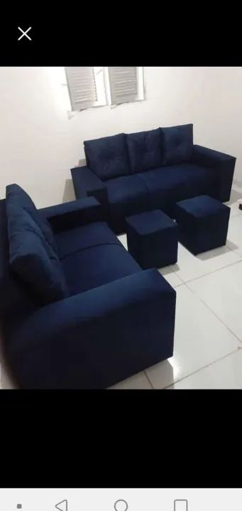 Conjunto de sofás, com puffs grátis 