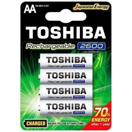 Cartela 4 Unid Pilha Recarregável Aa 1,2v Toshiba 2600mah (Entrega Grátis)