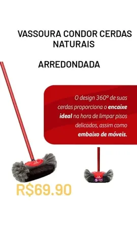 Vassoura cerdas naturais