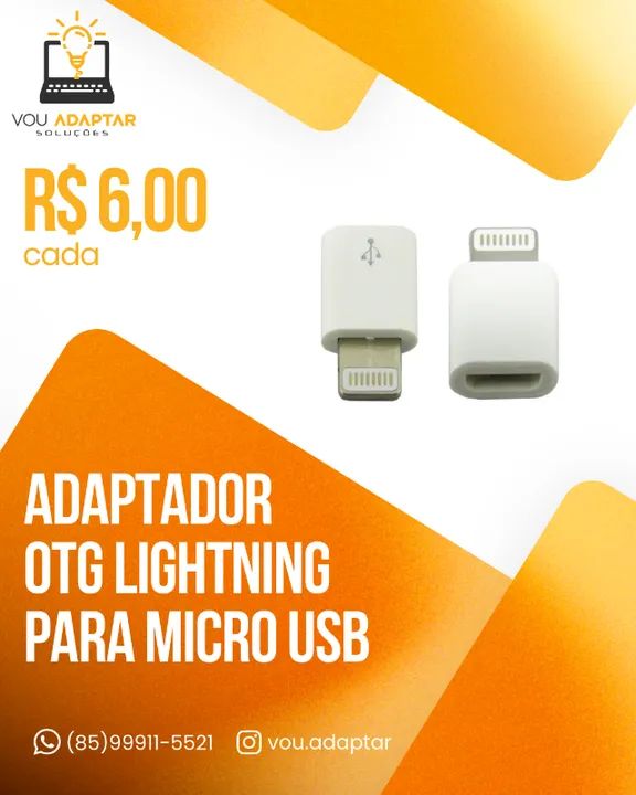 Adaptador Otg tipo C/ Usb/V8/Lightning/Micro B - temos vários modelos - Foto 3