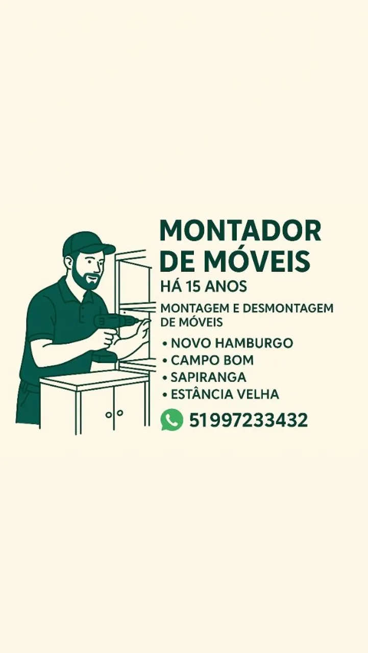 Montador de Móveis há 15 anos