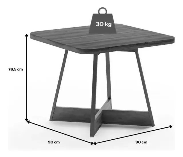Mesa Átria  90x90_4 Cadeiras Wood   Pronta Entrega!! - Foto 3