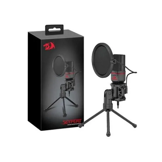 Microfone Gamer Redragon Gm100 Streamer Seyfert Com Tripé