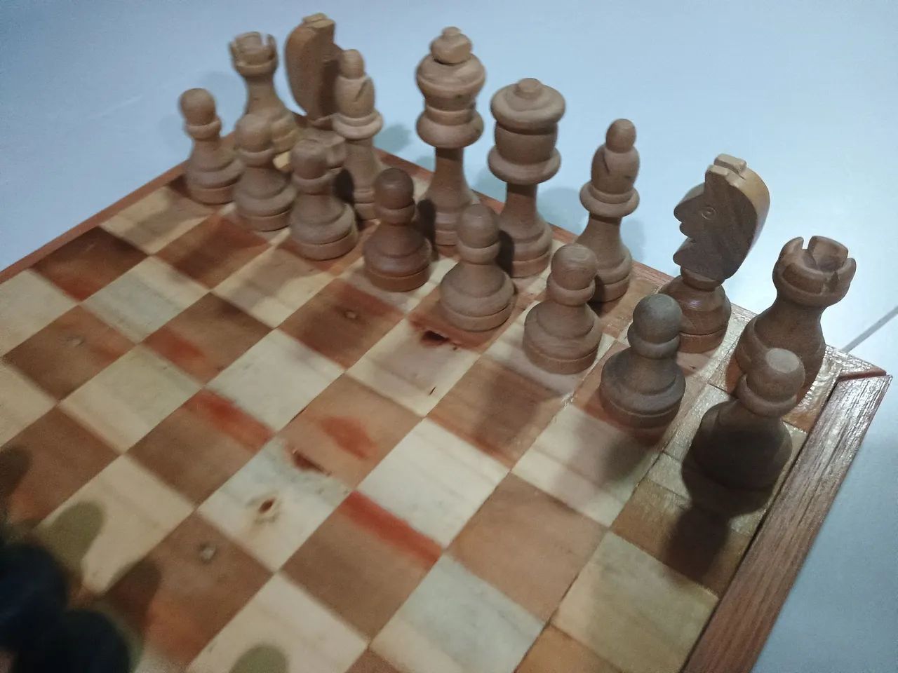 Jogo de Xadrez de Madeira antigo  - Foto 4