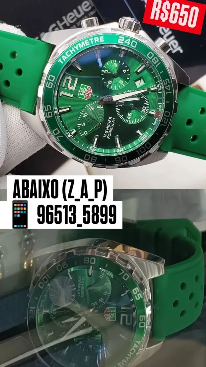 Relógio TAG HEUER FORMULA 1 PULSEIRA DE BORRACHA VERDE - Foto 3