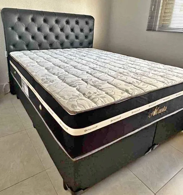 Cama box com molas (novo) brinde