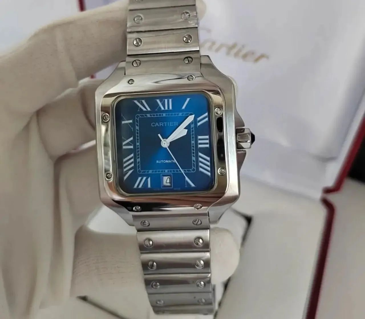 Relógio Cartier Santos Azul Automático