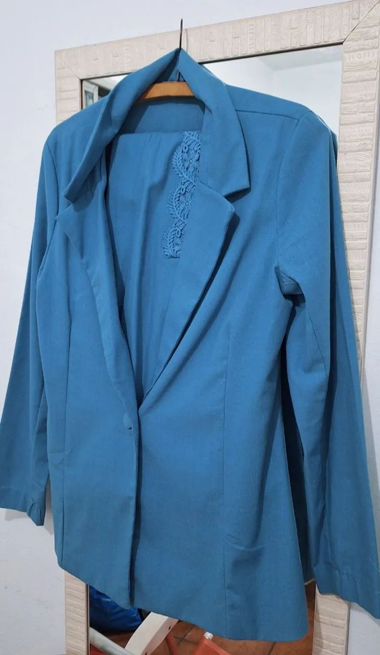Conjunto de Blazer Azul Feminino