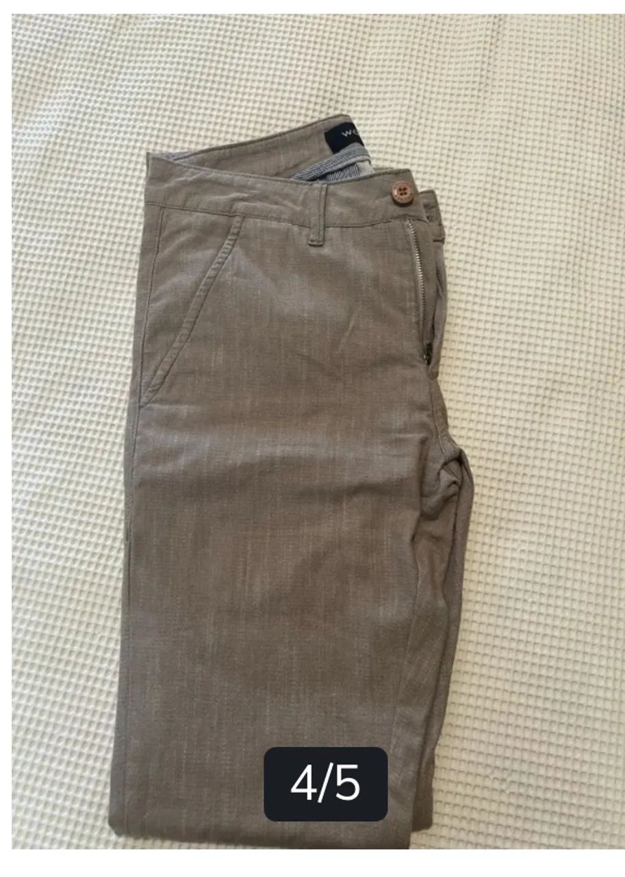 Calça bege bolso faca Wolner - Foto 4