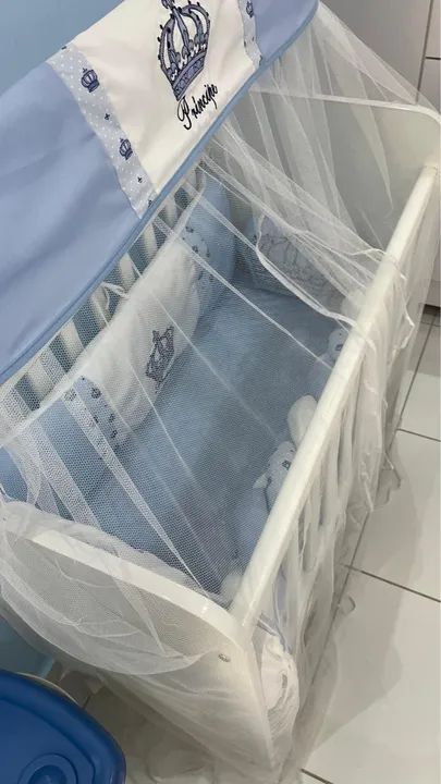 Mini Berço de Bebê com kit Mosquiteiro - Novo - Foto 4