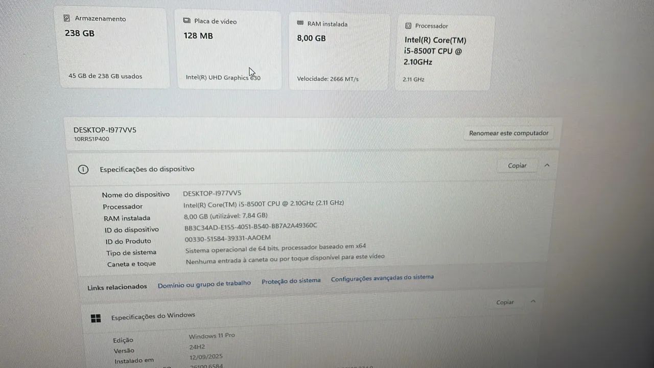 Vende-se computador  (Desktop ThinkCentre) Lenovo com teclado e mouse  - Foto 4