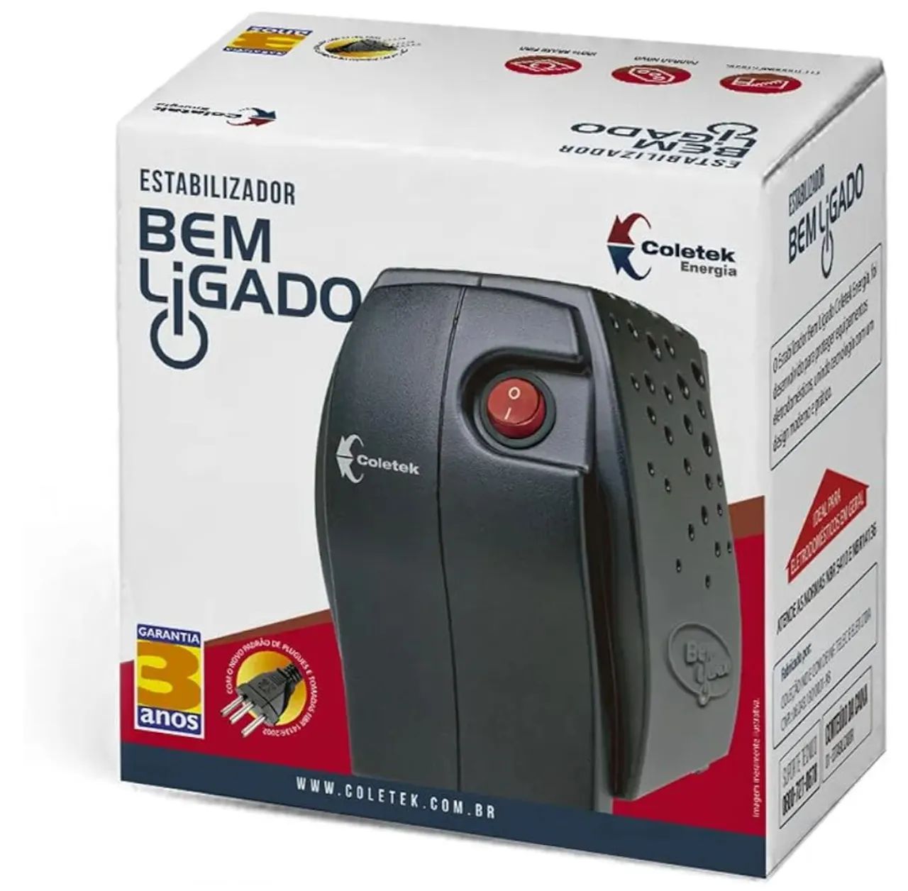 Estabilizador Coletek ES-500VA-BM Bivolt  - Foto 3