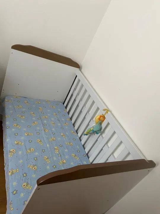 Berço, Cama e Colchão Infantil - Branco - Foto 3