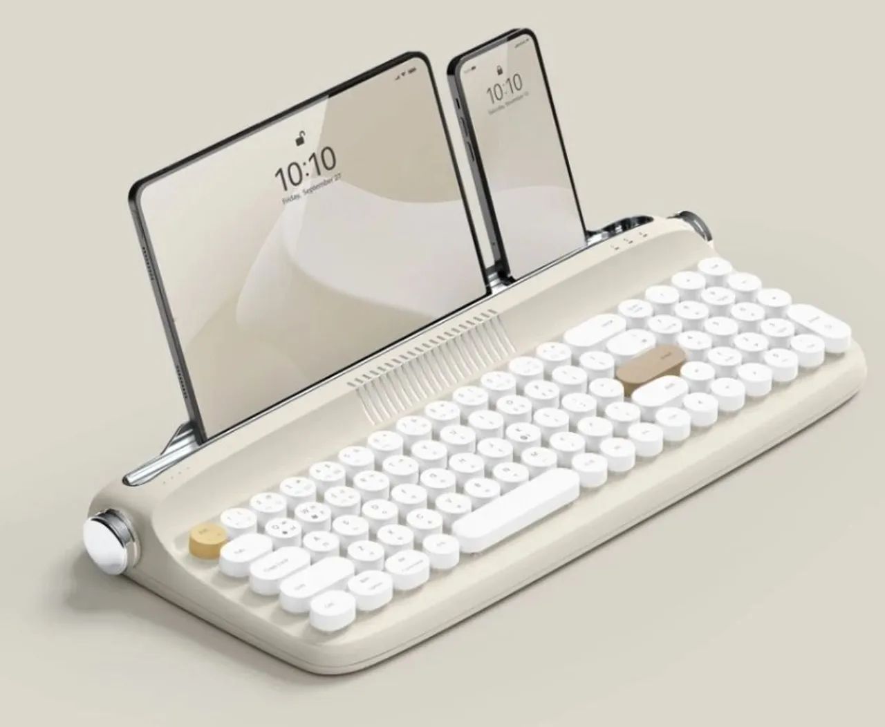Teclado Retro Vintage para Tablets e Smartphones