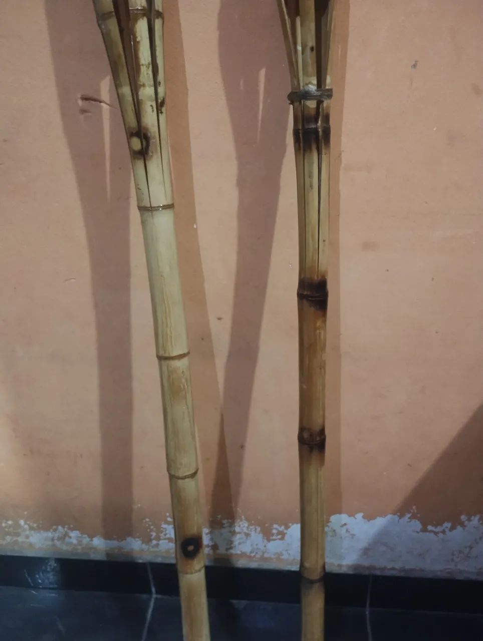 Tochas decorativas de bambu - Par - Foto 2
