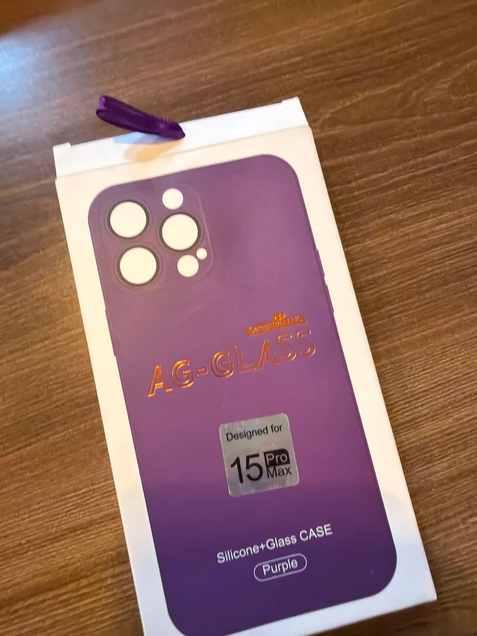 Capa lilás vidro iPhone 14 e 15 pro max 