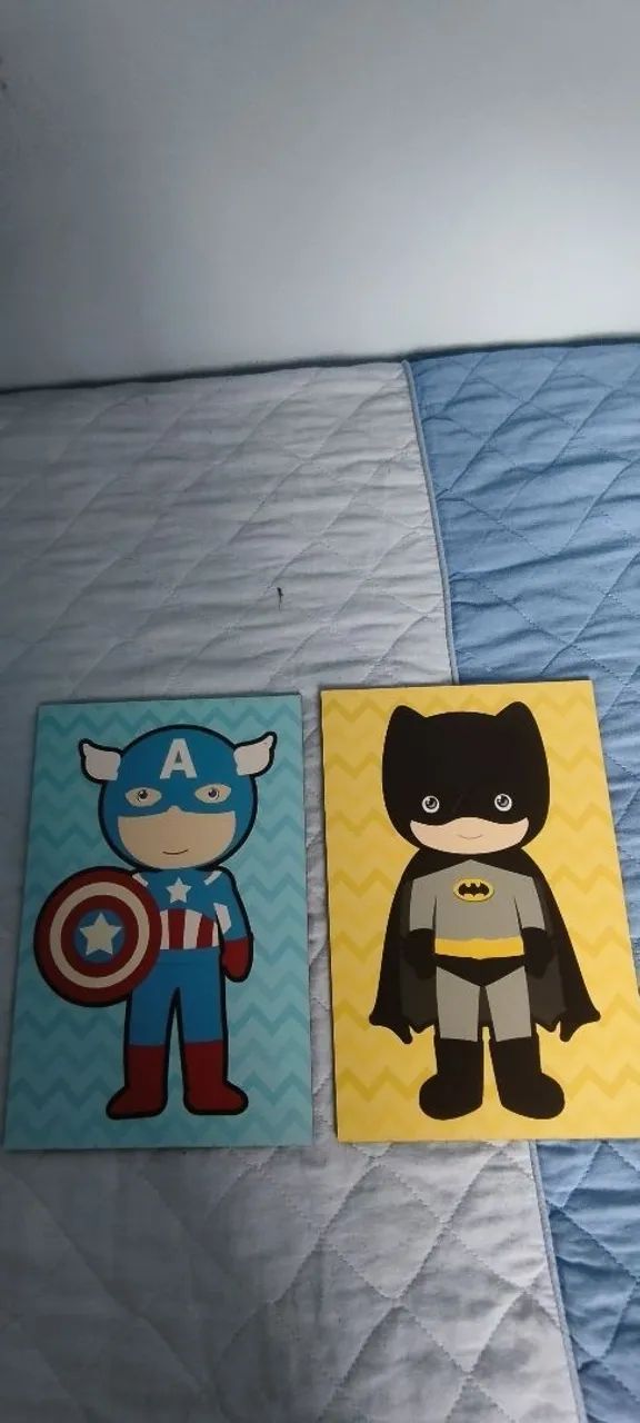 Placas de super heróis infantil 