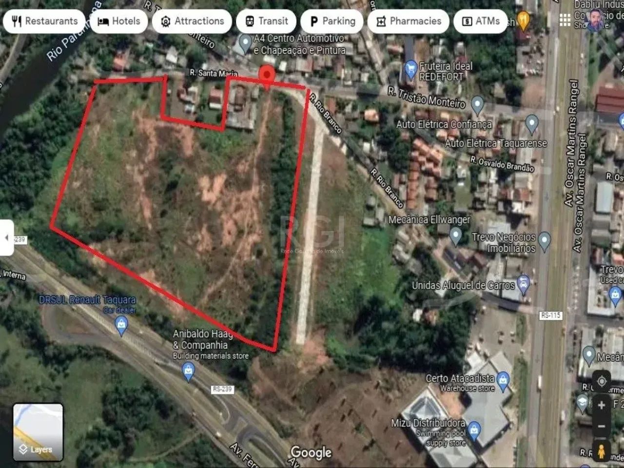 Terreno com 66.600m² em Taquara na rua Tristão Monteiro. Terreno ideal para construir sua 