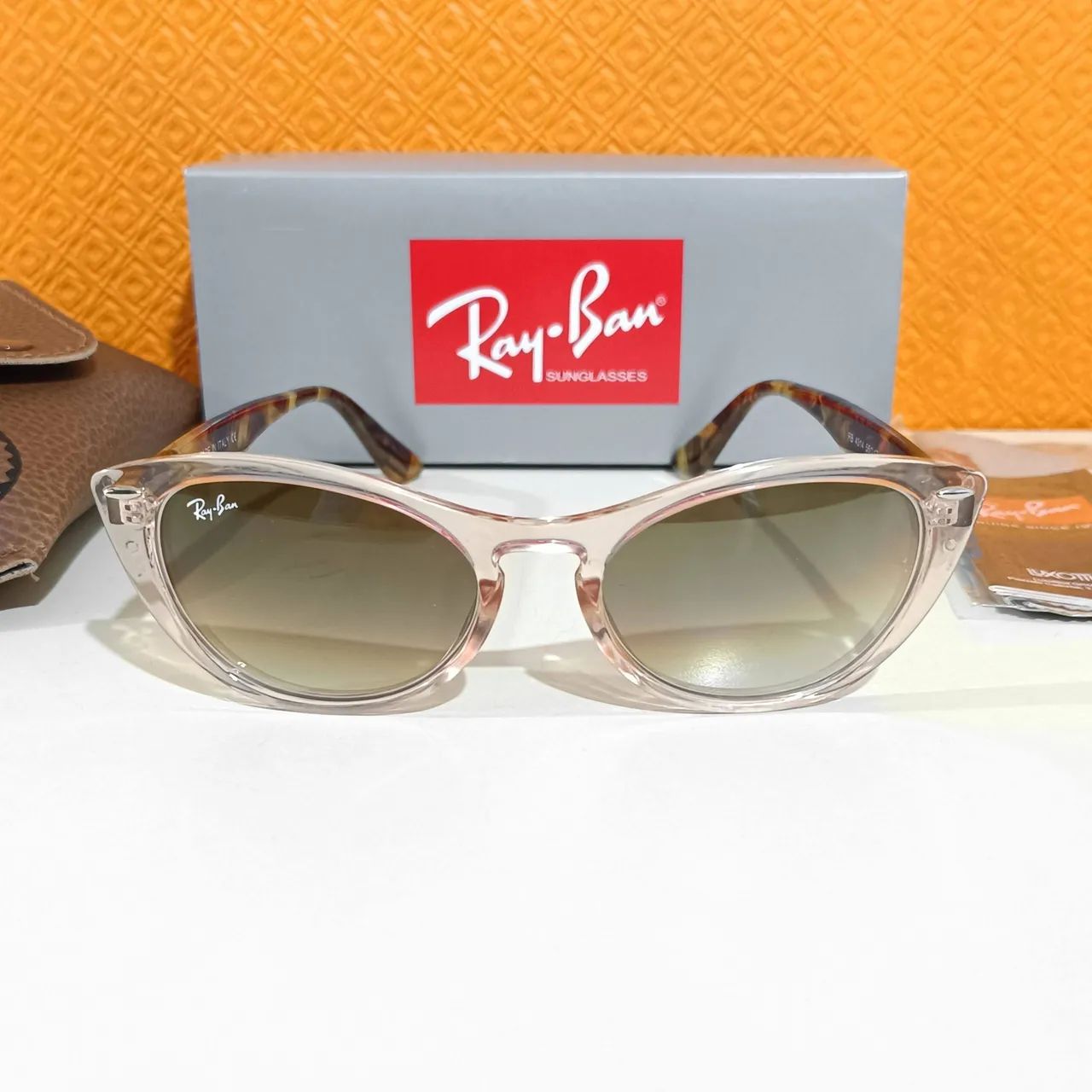 Óculos de Sol Ray Ban Nina Rosa feminino novo 