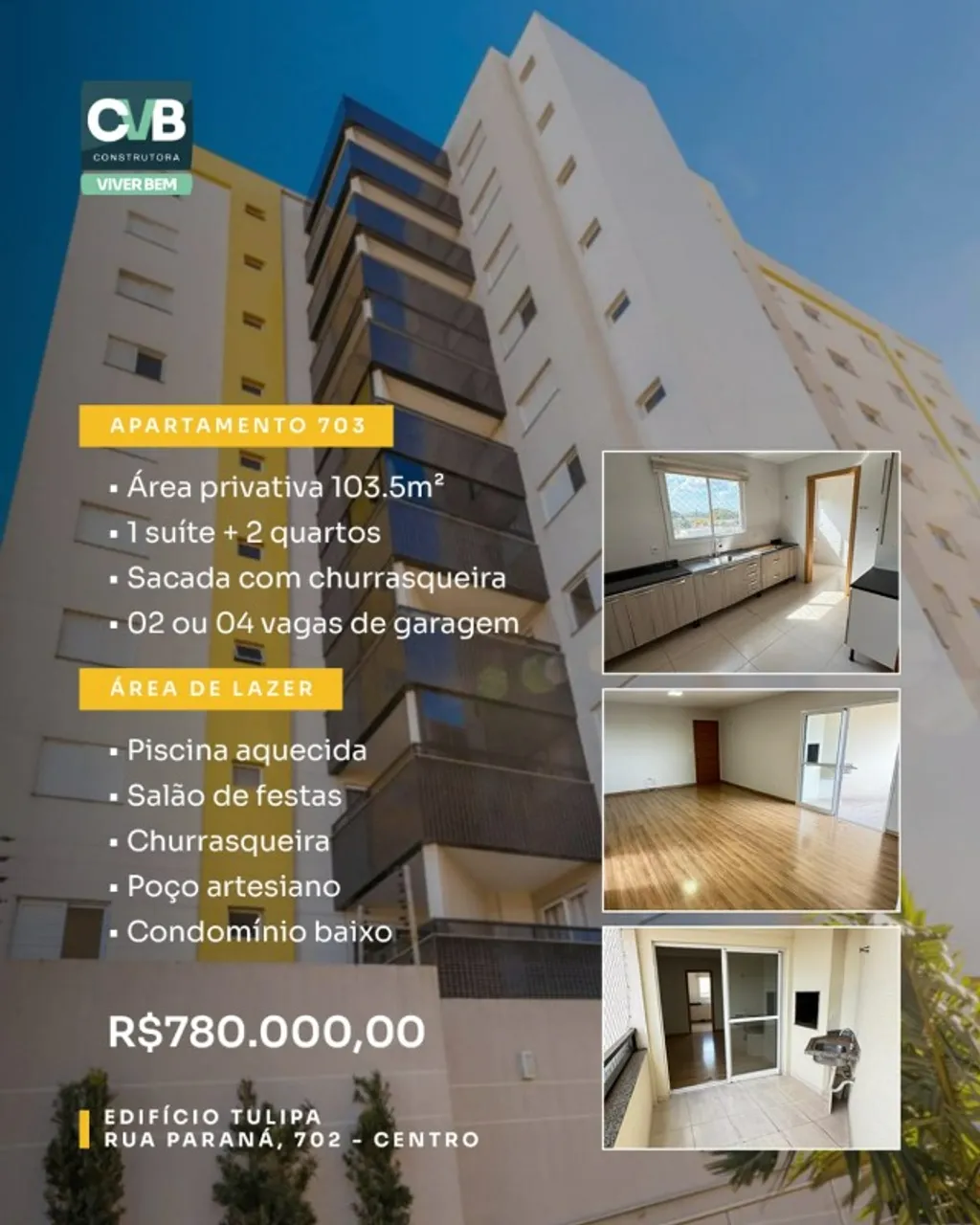 Apartamento disponível á venda na região central de Cascavel - Paraná!