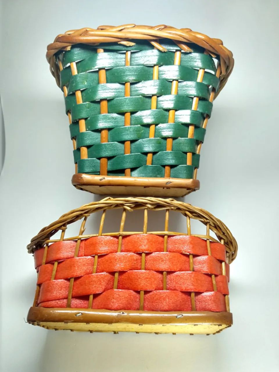 Conjunto de Cestas de Vime Decorativas e Coloridas - Foto 3