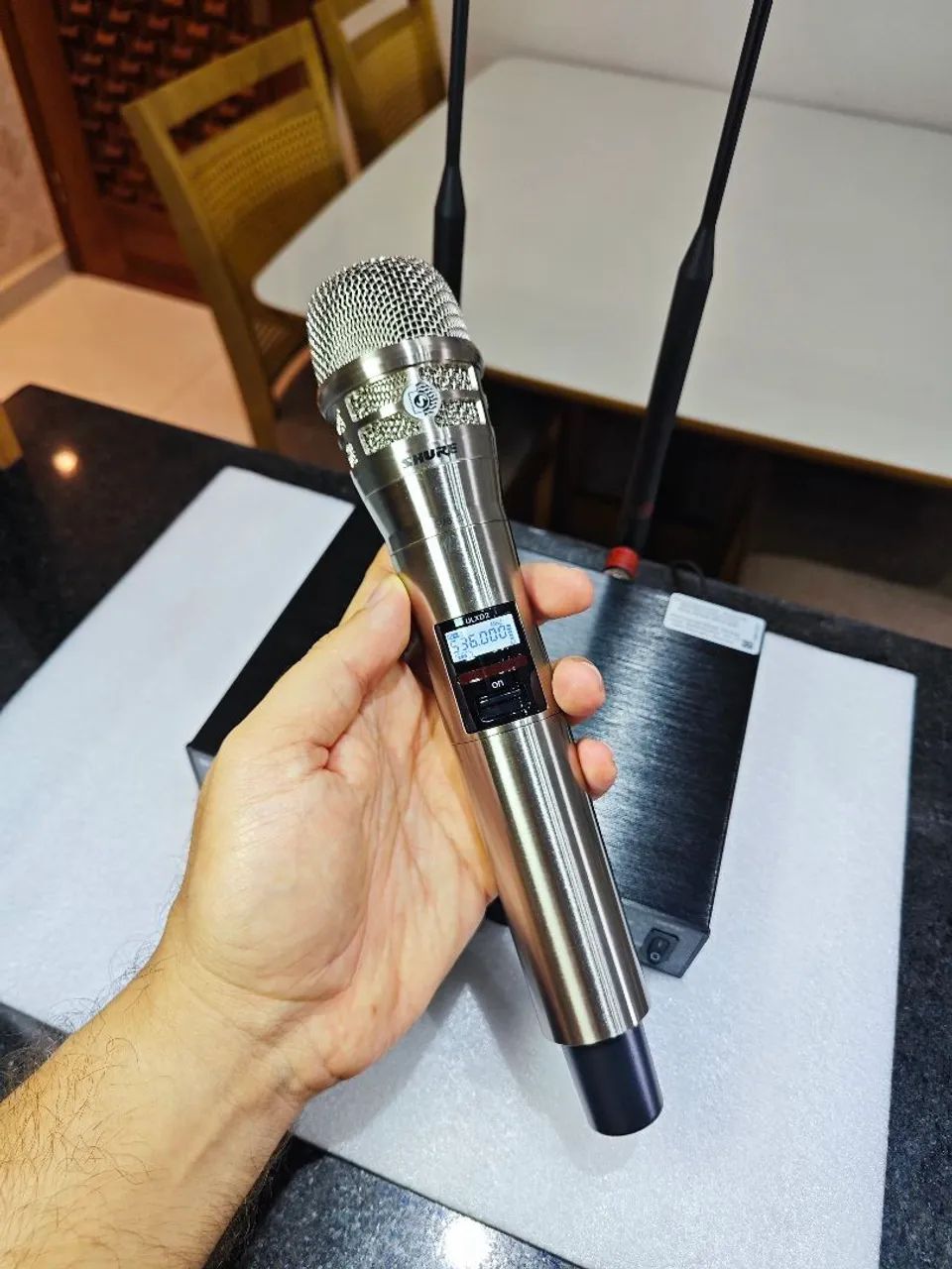 Microfone  Shure ULXD4 KSM8 PRATA - Foto 2