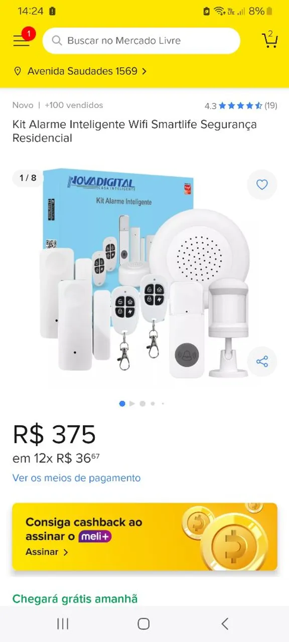 Kit Alarme Inteligente Wifi Smartlife Segurança Residencial