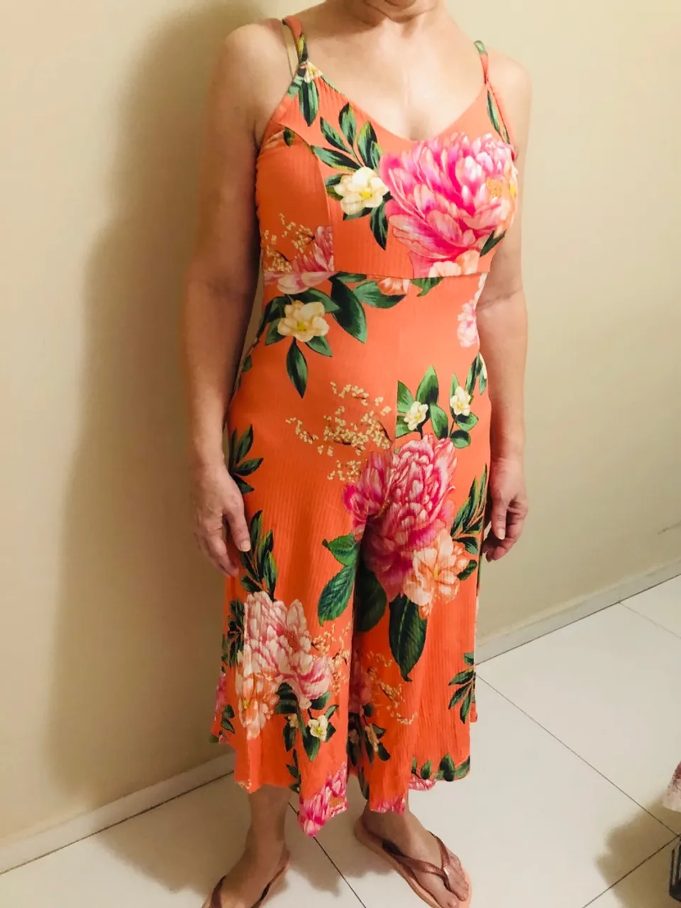 Macacão Floral Laranja