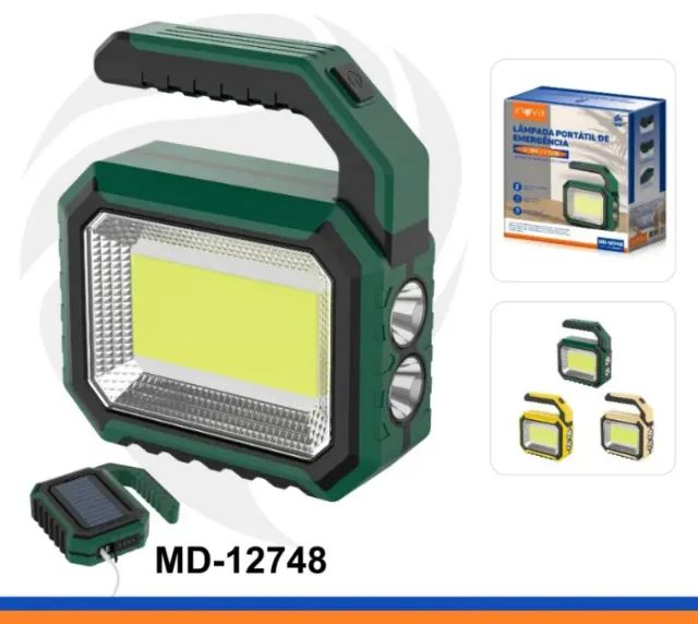 Poderosa Lanterna Led Dupla XPE C/ Luz De Emergência Led COB e Carregamento Solar
